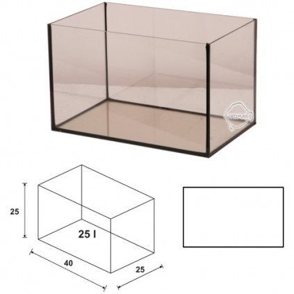 Wromak Helglass Akvarie 40x25x25 cm 25 l